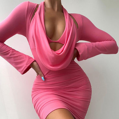 Vestido de moda para mujer en color liso