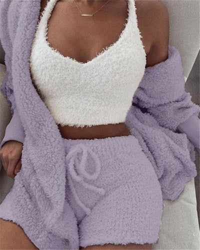 Conjunto de pijama de 3 piezas para mujer