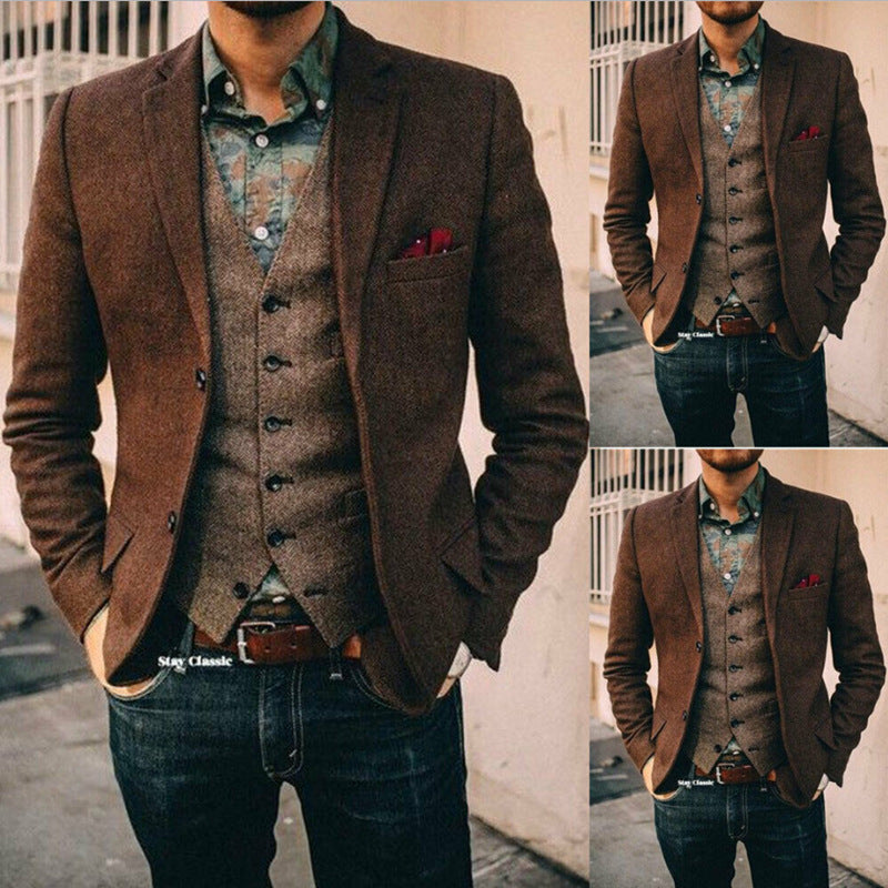 Traje casual de hombre con chaleco y pantalón