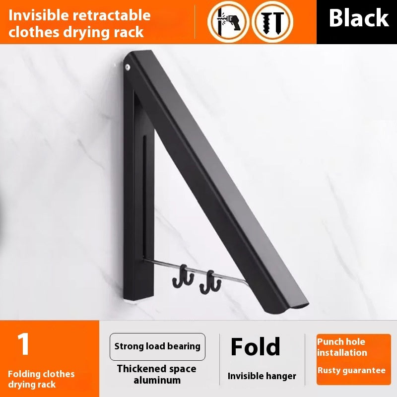 Percha de pared retráctil plegable invisible de aluminio sin perforaciones