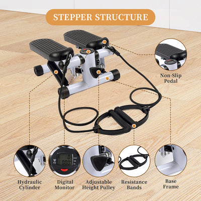 Mini Stepper con banda de resistencia y pantalla LCD