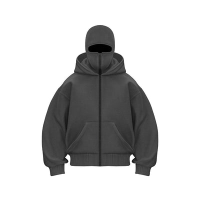 Fleece-lined Double Hood Unique Design Hooded Sweater