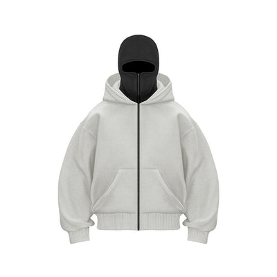 Fleece-lined Double Hood Unique Design Hooded Sweater