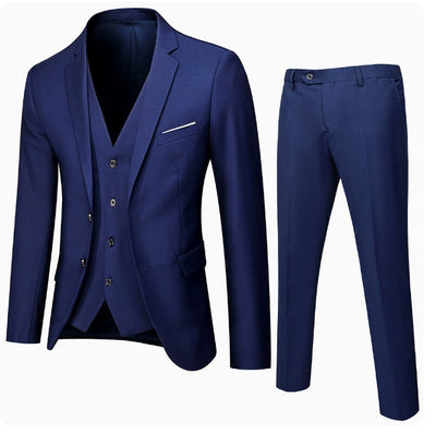 Men's Business Cotton Blend Casual Suit