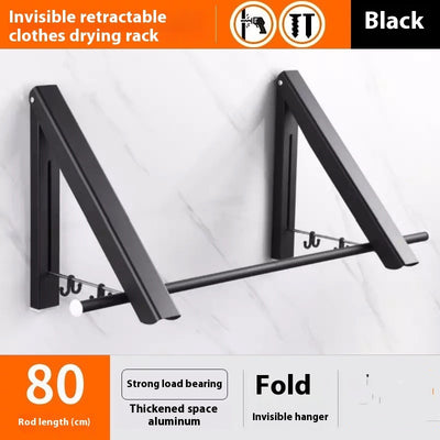 Percha de pared retráctil plegable invisible de aluminio sin perforaciones